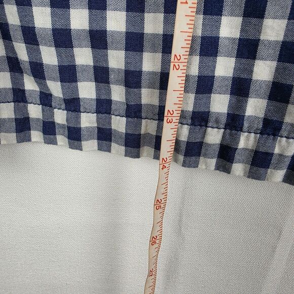 J. Jill Navy & White Gingham Button Back Long Sleeve Top Extra Small Fall Plaid - Picture 7 of 7